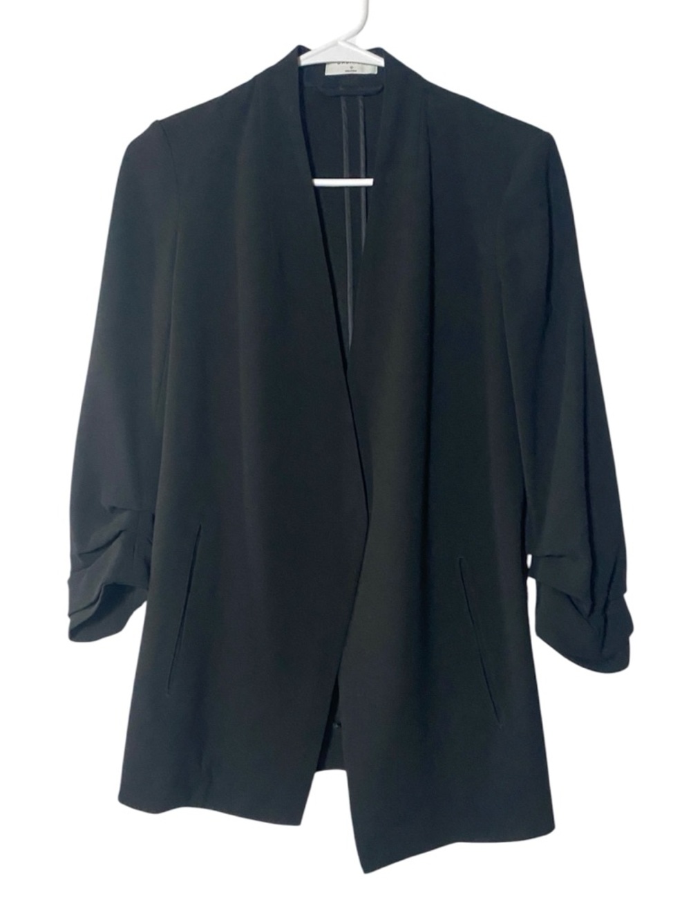 Babaton Power Hip Blazer Women’s 0 Black 
Open Front Casual Career Jacket